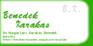 benedek karakas business card